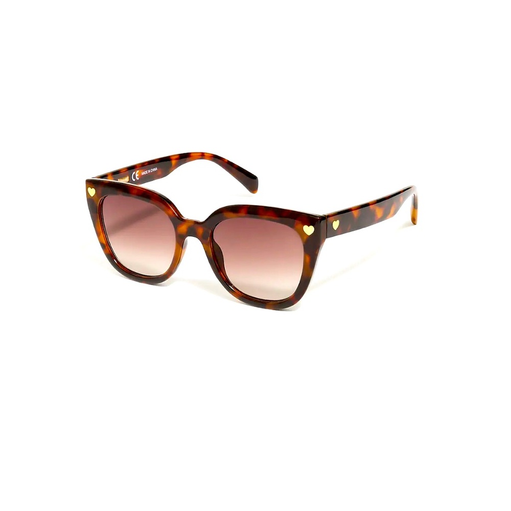 JCrew Factory Tortoise Heart Detail Round Sunglasses NEW